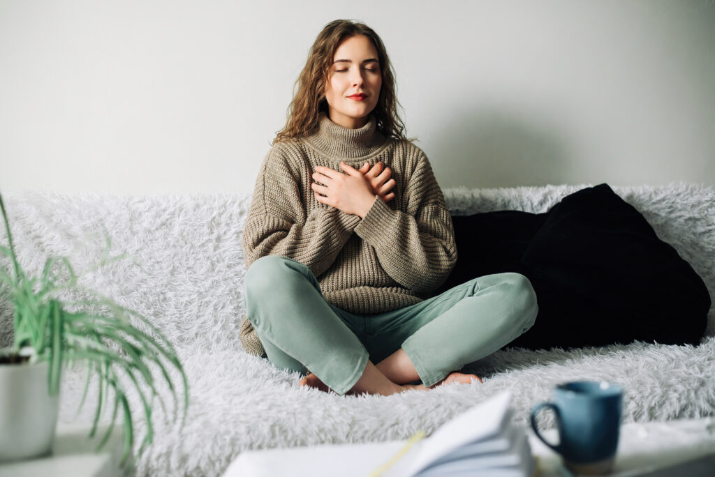 Woman meditating